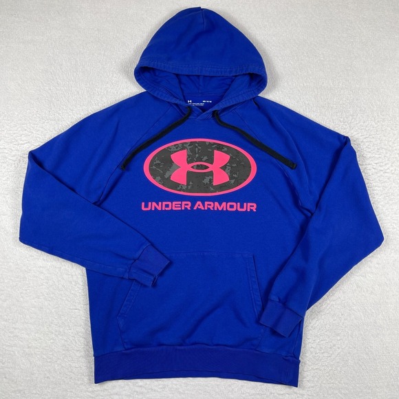 Under Armour Sweatshirt Mens‎ Medium Loose Blue Pullover Hoodie Casual Travel - Picture 1 of 12